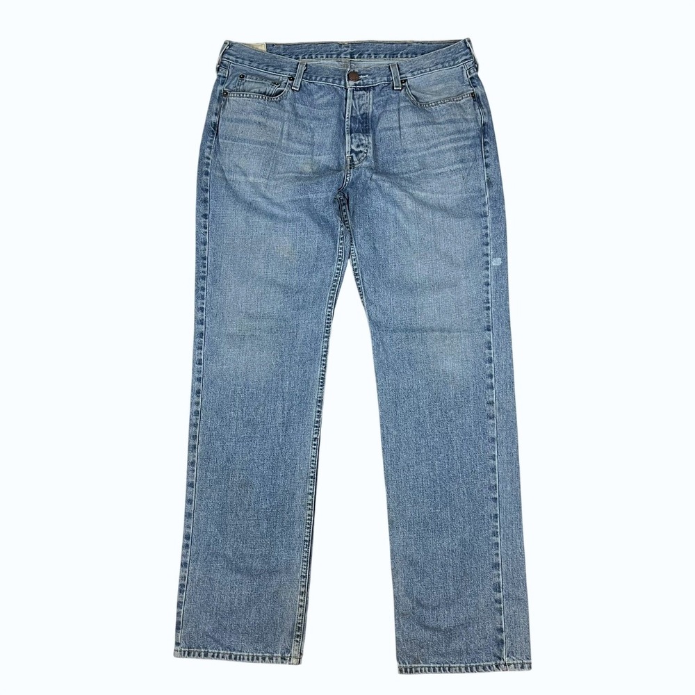 Hollister Classic Straight Jeans Mens 36x34 Blue Medium Wash Button Fly Denim